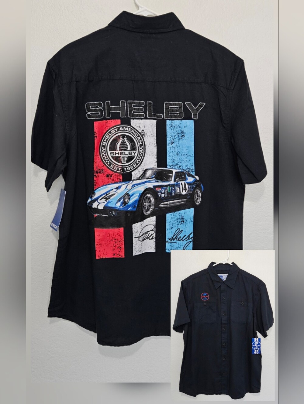 NWT Shelby American 1962 Casual Button Down Short Sleeve Mechanic Shirt Mens L